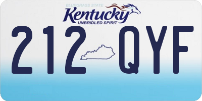 KY license plate 212QYF