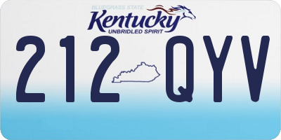 KY license plate 212QYV