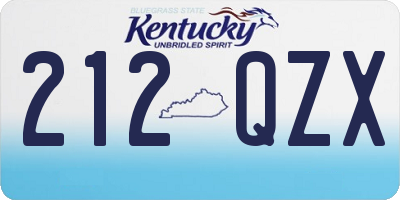 KY license plate 212QZX