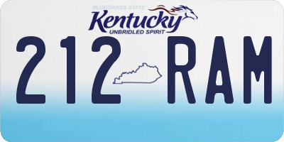 KY license plate 212RAM