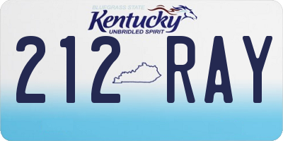 KY license plate 212RAY