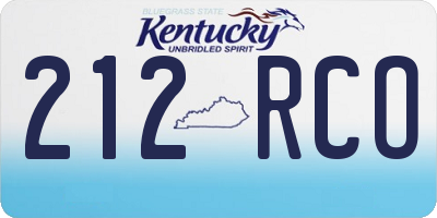 KY license plate 212RCO