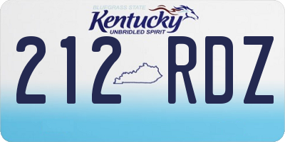 KY license plate 212RDZ