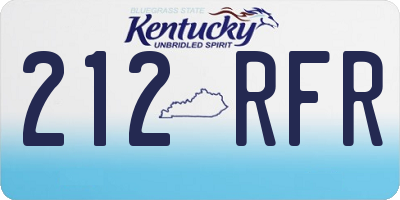 KY license plate 212RFR