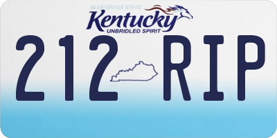 KY license plate 212RIP