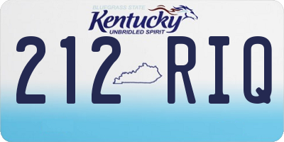 KY license plate 212RIQ