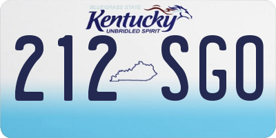 KY license plate 212SGO