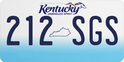 KY license plate 212SGS
