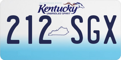 KY license plate 212SGX