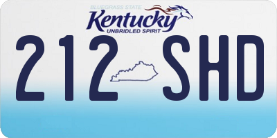 KY license plate 212SHD