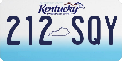 KY license plate 212SQY