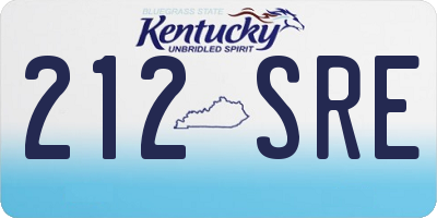 KY license plate 212SRE