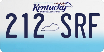 KY license plate 212SRF