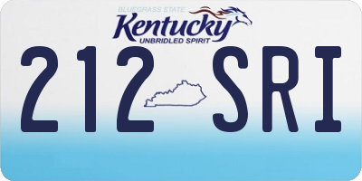 KY license plate 212SRI