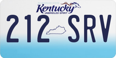 KY license plate 212SRV