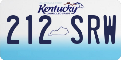 KY license plate 212SRW