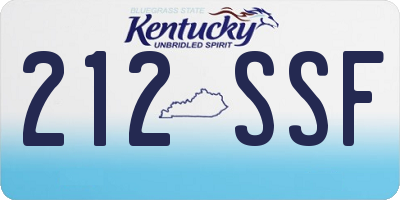 KY license plate 212SSF