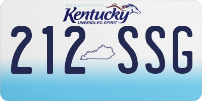 KY license plate 212SSG