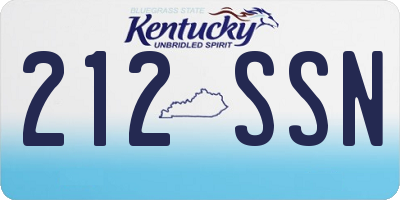 KY license plate 212SSN