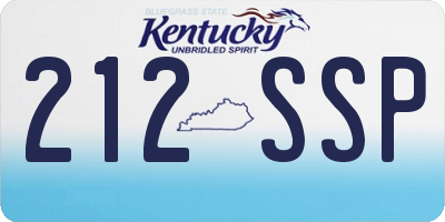 KY license plate 212SSP