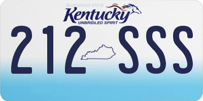 KY license plate 212SSS
