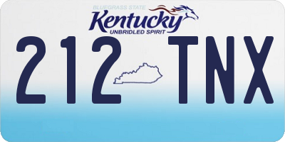 KY license plate 212TNX