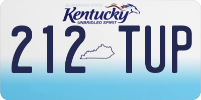 KY license plate 212TUP