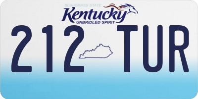 KY license plate 212TUR