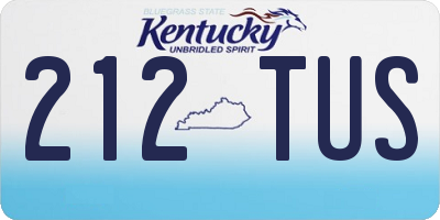 KY license plate 212TUS