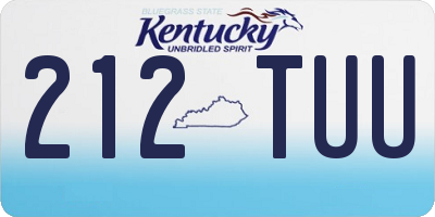 KY license plate 212TUU