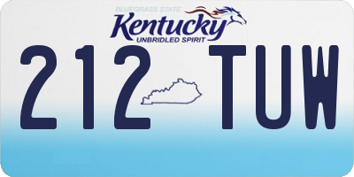 KY license plate 212TUW
