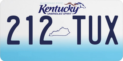 KY license plate 212TUX