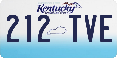 KY license plate 212TVE