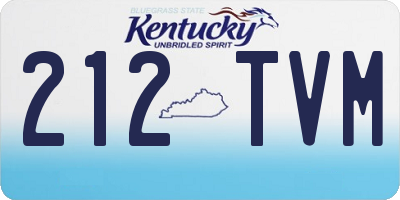 KY license plate 212TVM