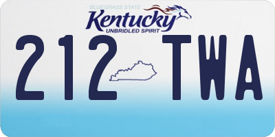 KY license plate 212TWA
