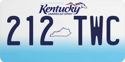 KY license plate 212TWC
