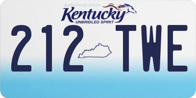 KY license plate 212TWE