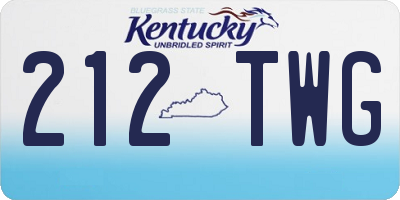 KY license plate 212TWG