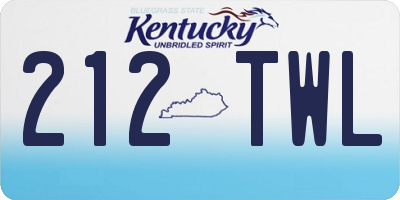 KY license plate 212TWL