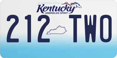 KY license plate 212TWO