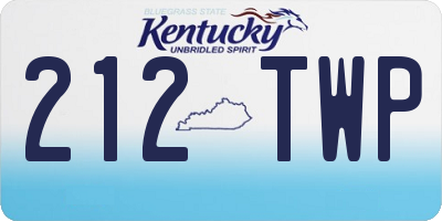 KY license plate 212TWP
