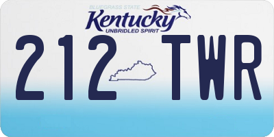 KY license plate 212TWR