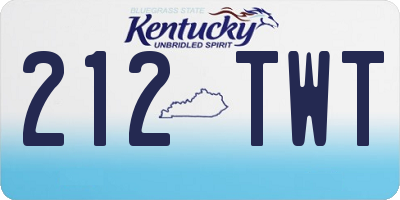 KY license plate 212TWT