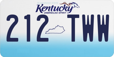 KY license plate 212TWW