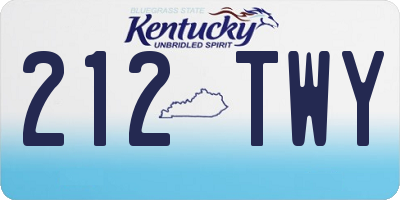 KY license plate 212TWY