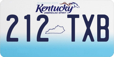 KY license plate 212TXB