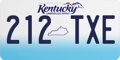 KY license plate 212TXE