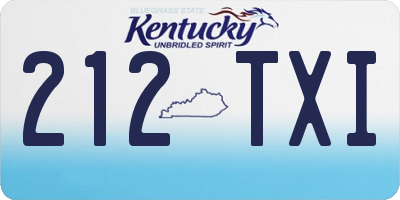 KY license plate 212TXI