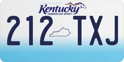 KY license plate 212TXJ