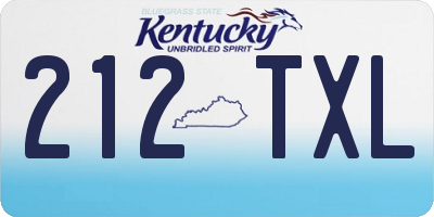 KY license plate 212TXL